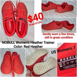 NOBULL Women's Red Heather Athletic Shoes